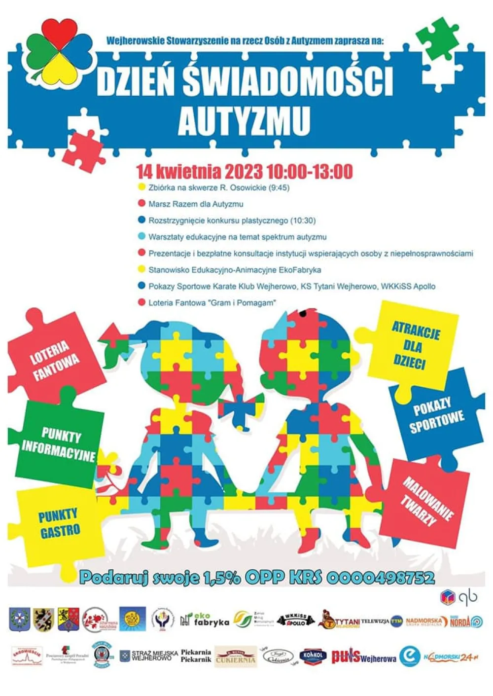 plakat dotyczący miejskich obchodów Dnia Świadomości Autyzmu