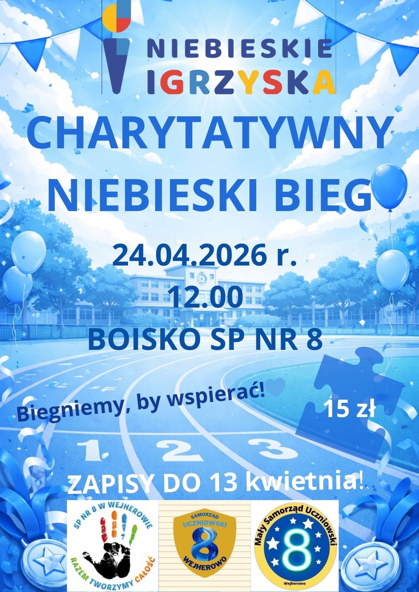 plakat akcji Niebieski Bieg