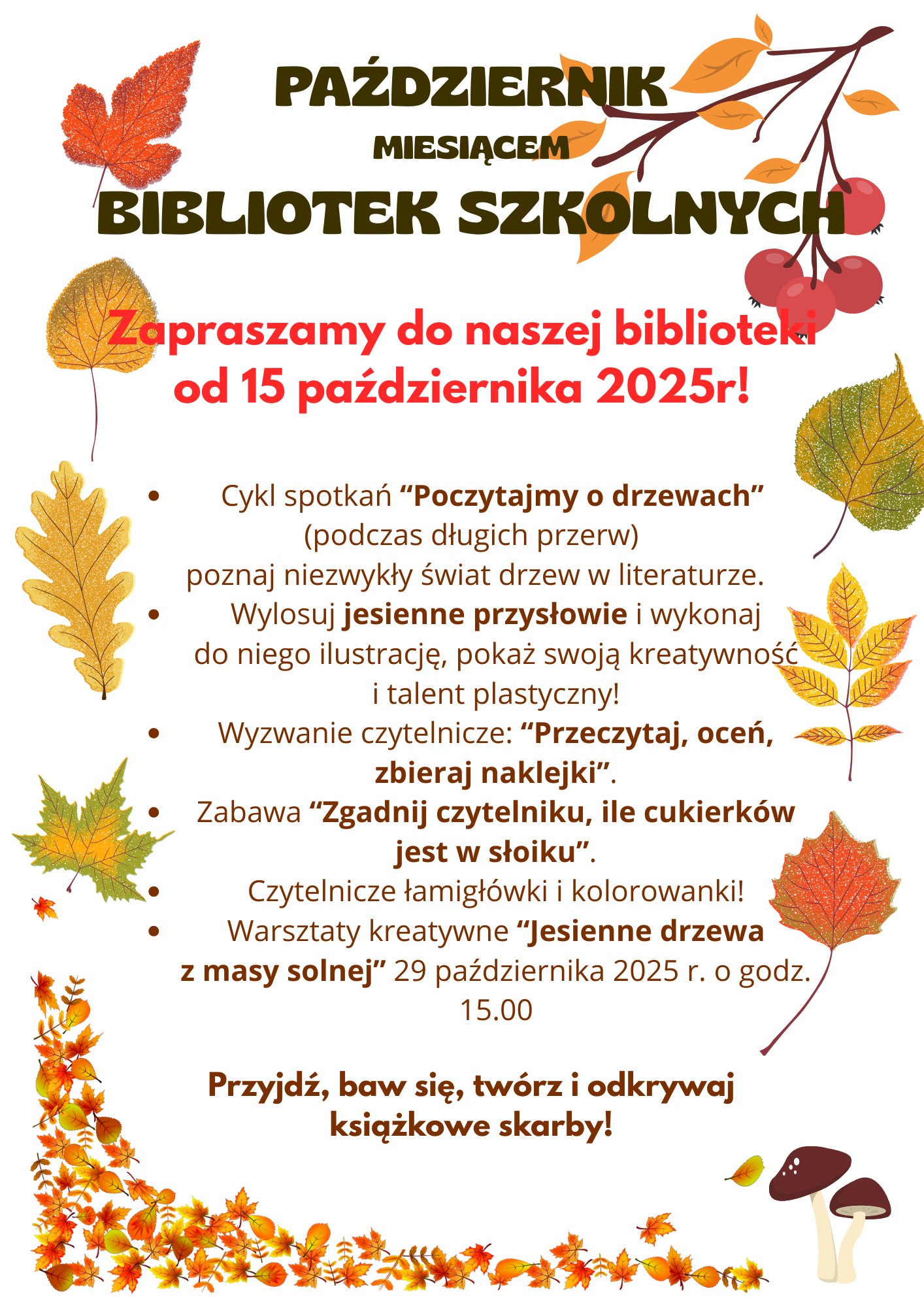 PAŹDZIERNIK MIESIĄCEM BIBLIOTEK SZKOLNYCH plakat.png